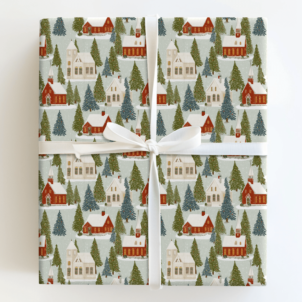 Yuletide Chapel - Wrapping Paper - Aspen & Arlo