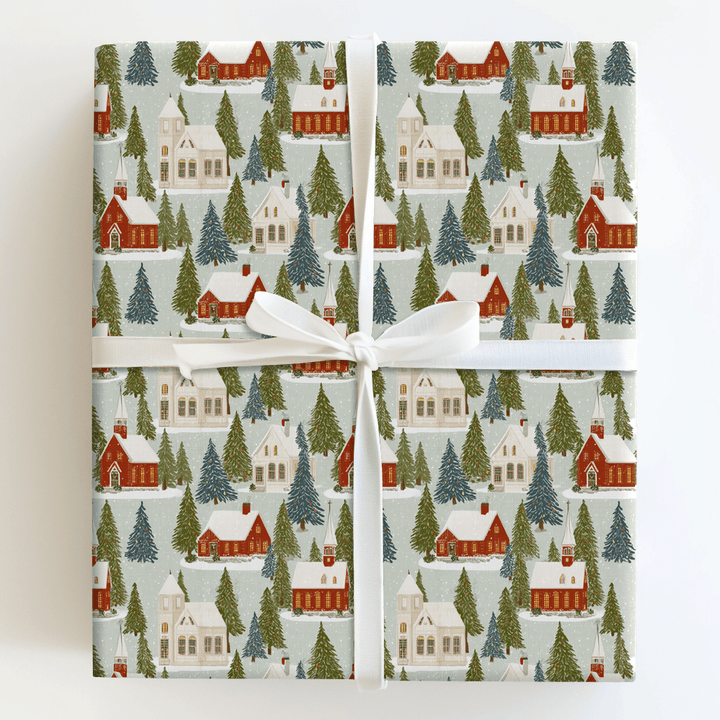 Yuletide Chapel - Wrapping Paper - Aspen & Arlo