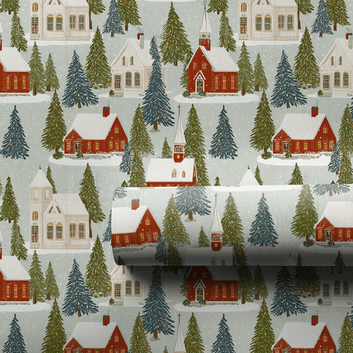 Yuletide Chapel - Wrapping Paper - Aspen & Arlo