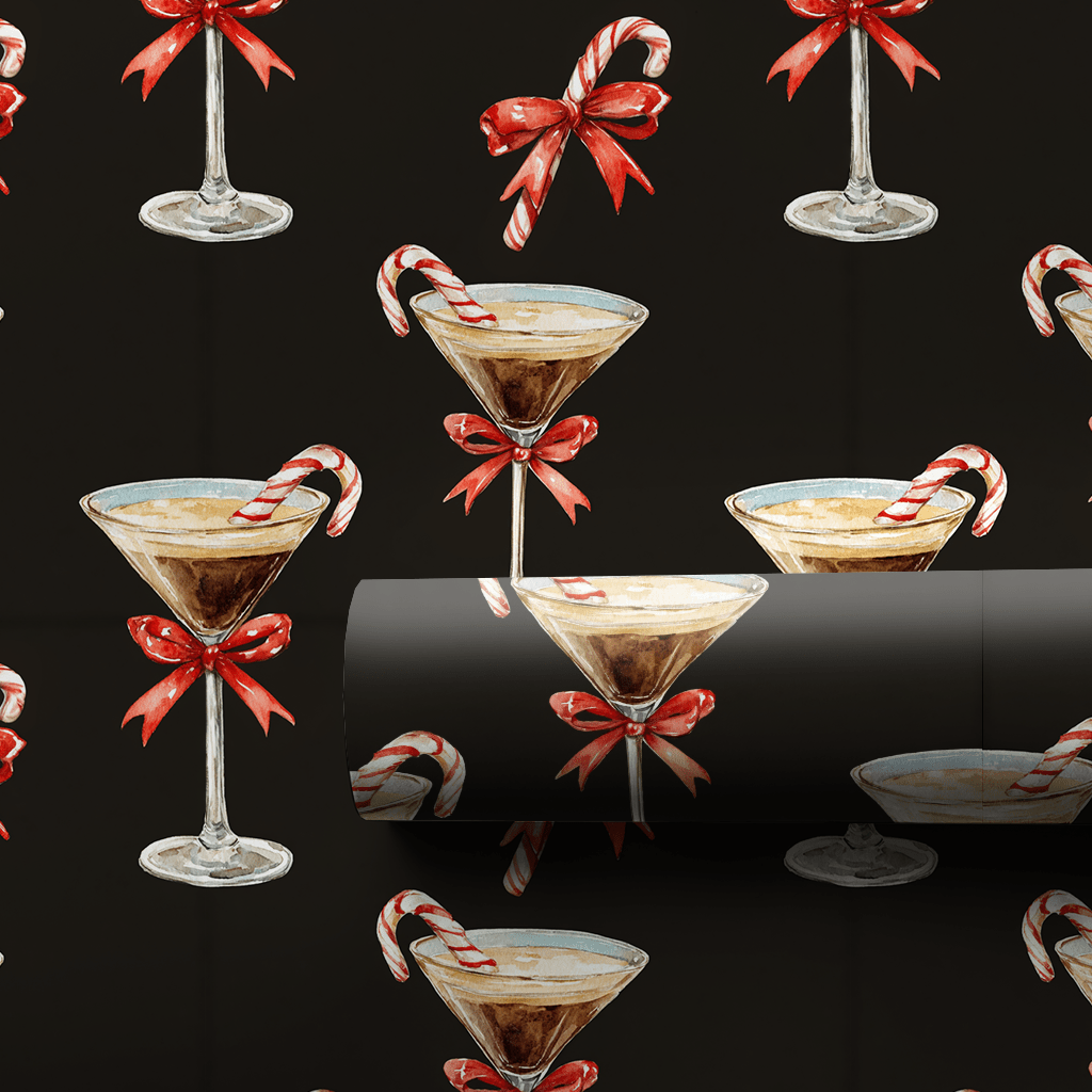 Candy Cane Espresso - Wrapping Paper - Aspen & Arlo