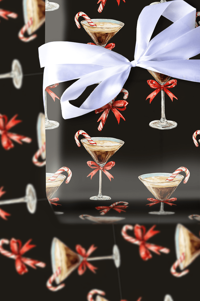 Candy Cane Espresso - Wrapping Paper - Aspen & Arlo