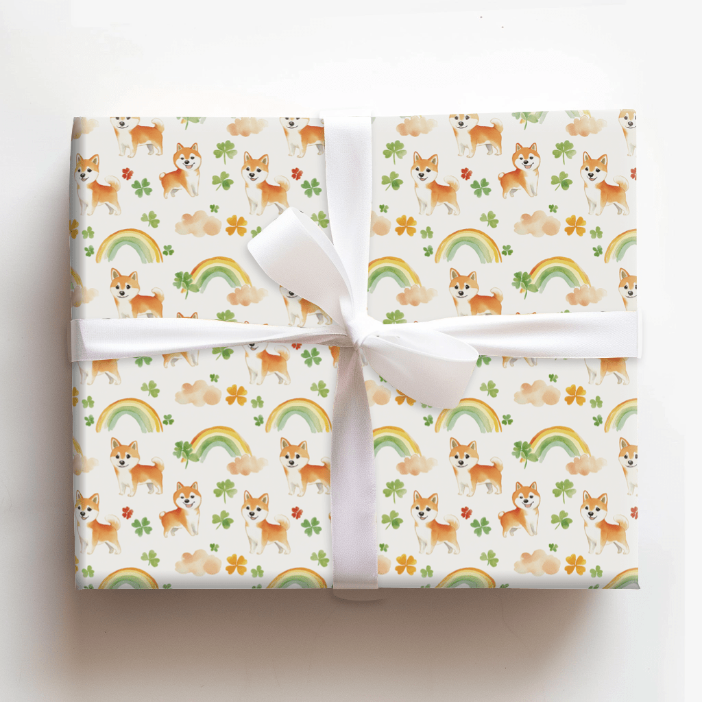 Rainbows with the Shiba Inu - Wrapping Paper - Aspen & Arlo