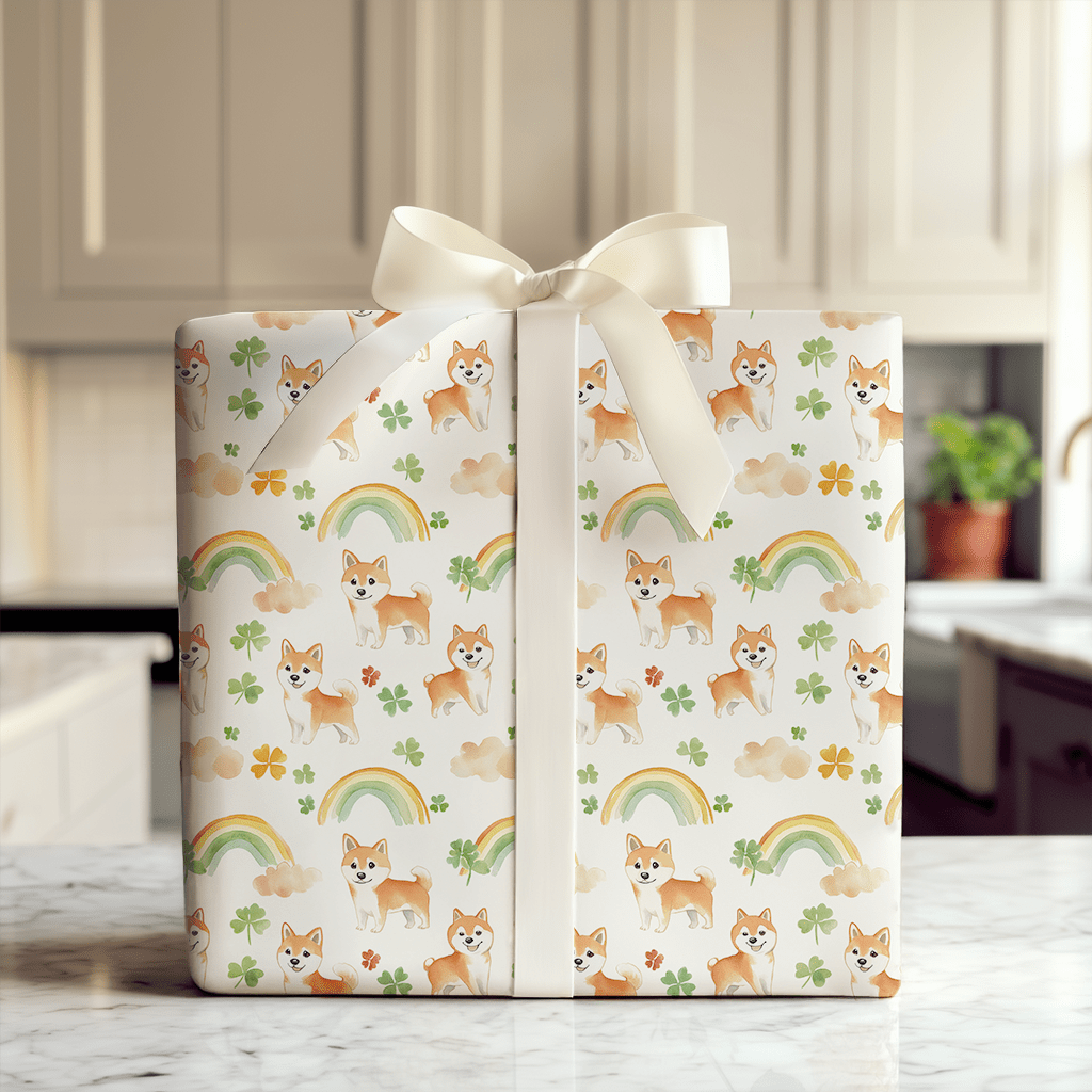 Rainbows with the Shiba Inu - Wrapping Paper - Aspen & Arlo