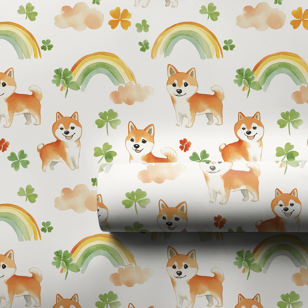 Rainbows with the Shiba Inu - Wrapping Paper - Aspen & Arlo
