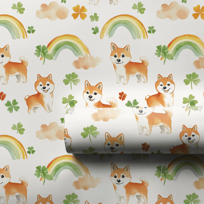 Rainbows with the Shiba Inu - Wrapping Paper - Aspen & Arlo