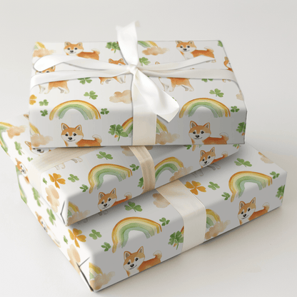 Rainbows with the Shiba Inu - Wrapping Paper - Aspen & Arlo