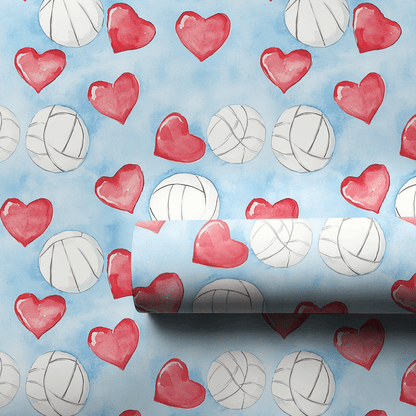 My Volleyball Valentine - Wrapping Paper - Aspen & Arlo