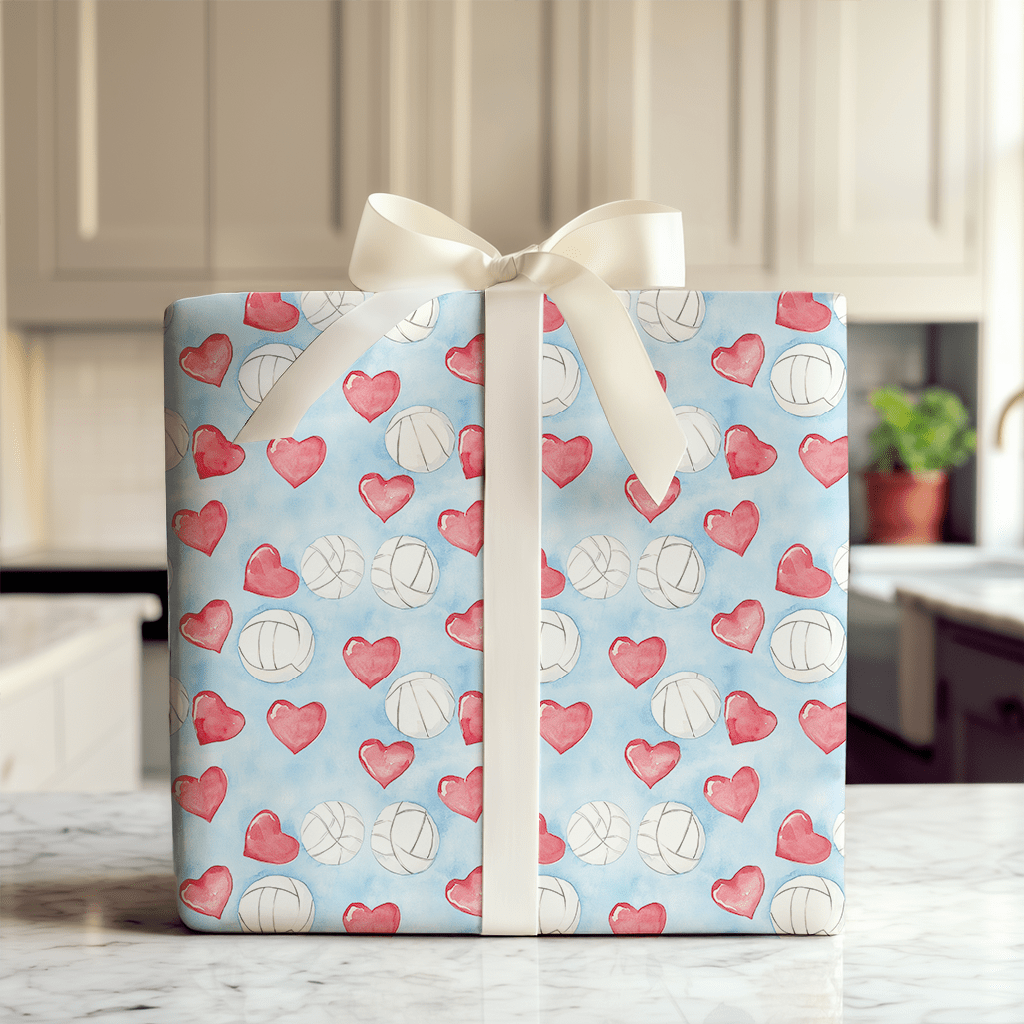 My Volleyball Valentine - Wrapping Paper - Aspen & Arlo