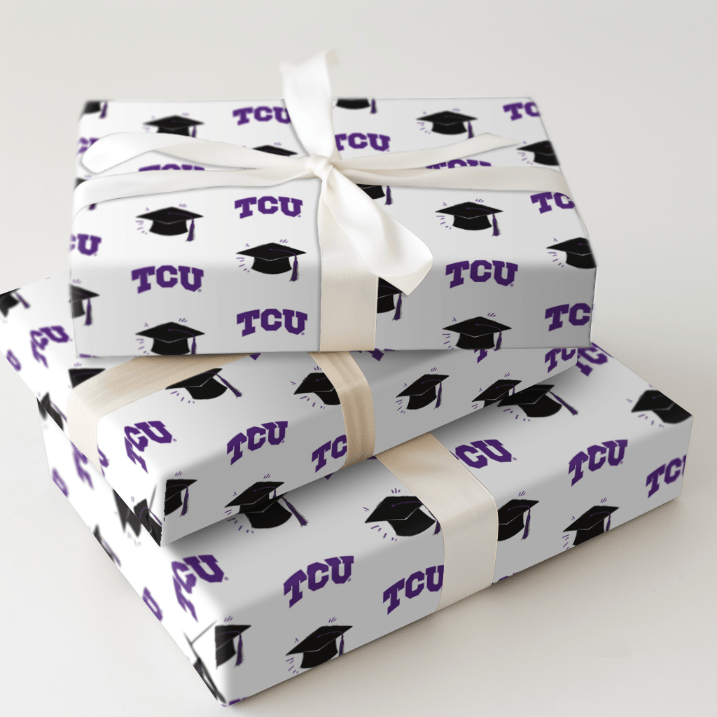 Hats off TCU grad - Wrapping Paper - Aspen & Arlo