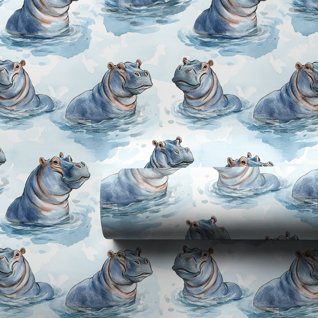 Hippo and Hooray - Wrapping Paper - Aspen & Arlo