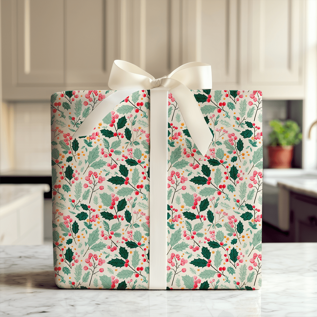 Holly Sprigs - Wrapping Paper - Aspen & Arlo