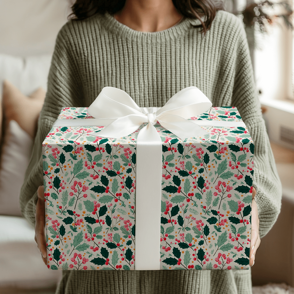 Holly Sprigs - Wrapping Paper - Aspen & Arlo