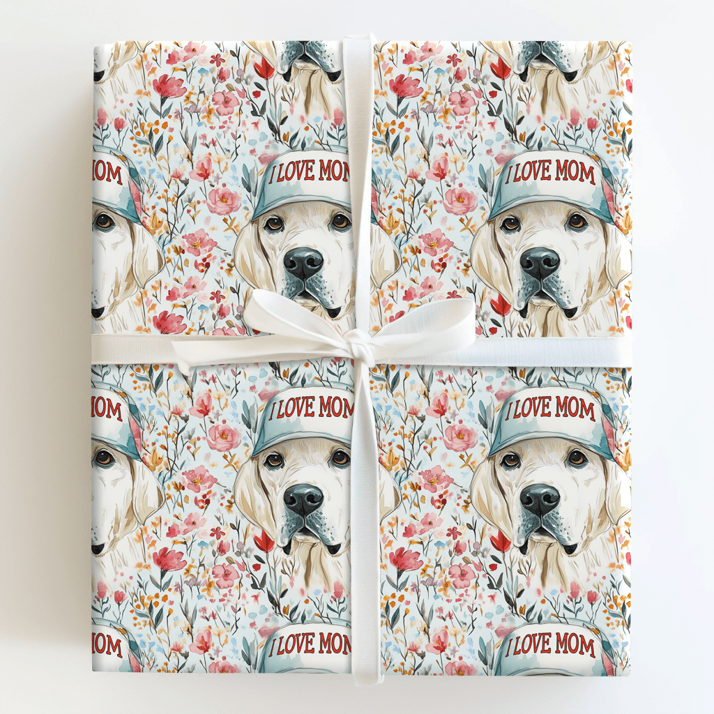 Mom's Favorite White Lab - Wrapping Paper - Aspen & Arlo
