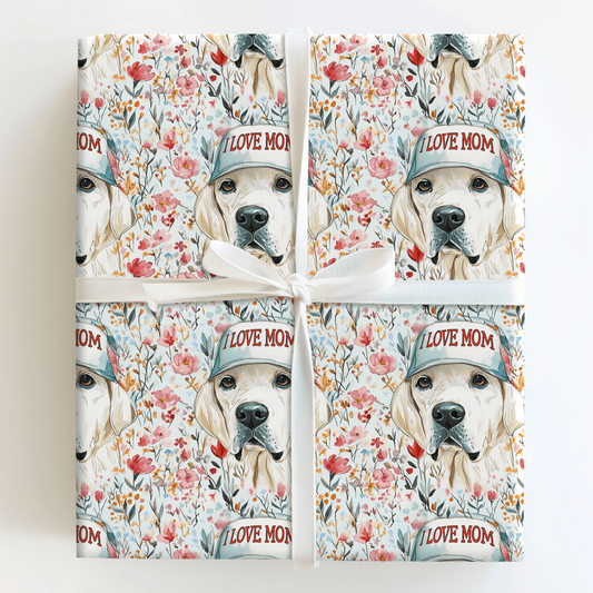 Mom's Favorite White Lab - Wrapping Paper - Aspen & Arlo