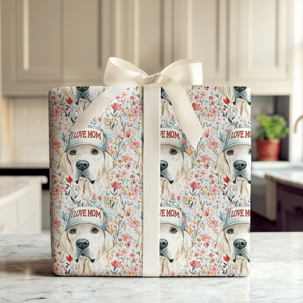 Mom's Favorite White Lab - Wrapping Paper - Aspen & Arlo