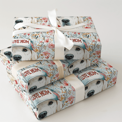 Mom's Favorite White Lab - Wrapping Paper - Aspen & Arlo