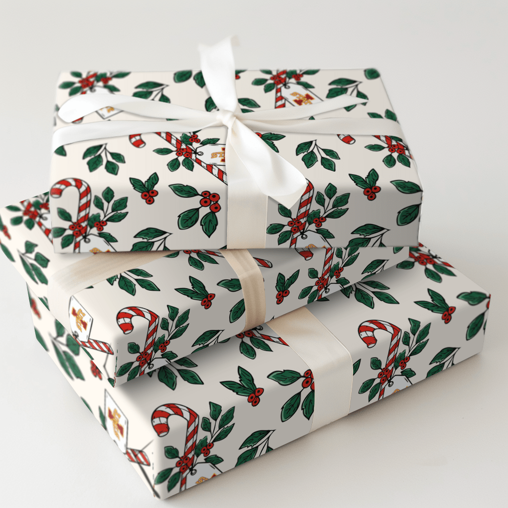 Peppermint Iowa State - Wrapping Paper - Aspen & Arlo