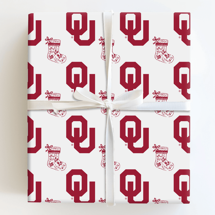 OU Stocking - Wrapping Paper - Aspen & Arlo