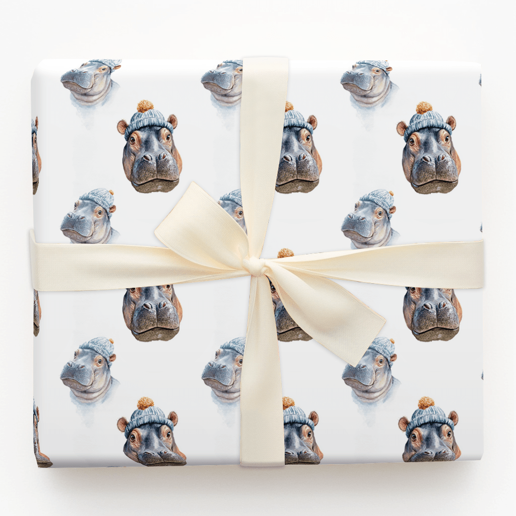 Hippopotamus For Christmas - Wrapping Paper - Aspen & Arlo