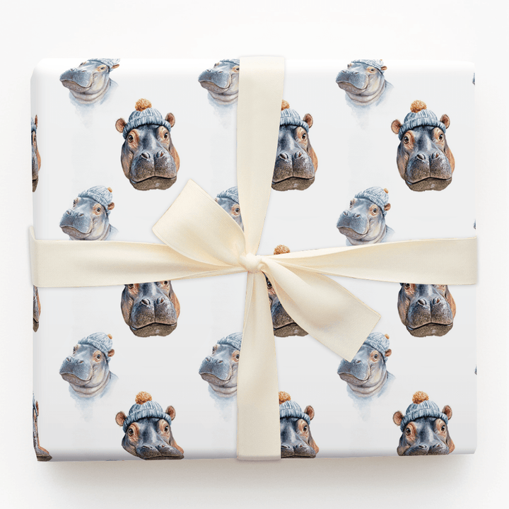 Hippopotamus For Christmas - Wrapping Paper - Aspen & Arlo