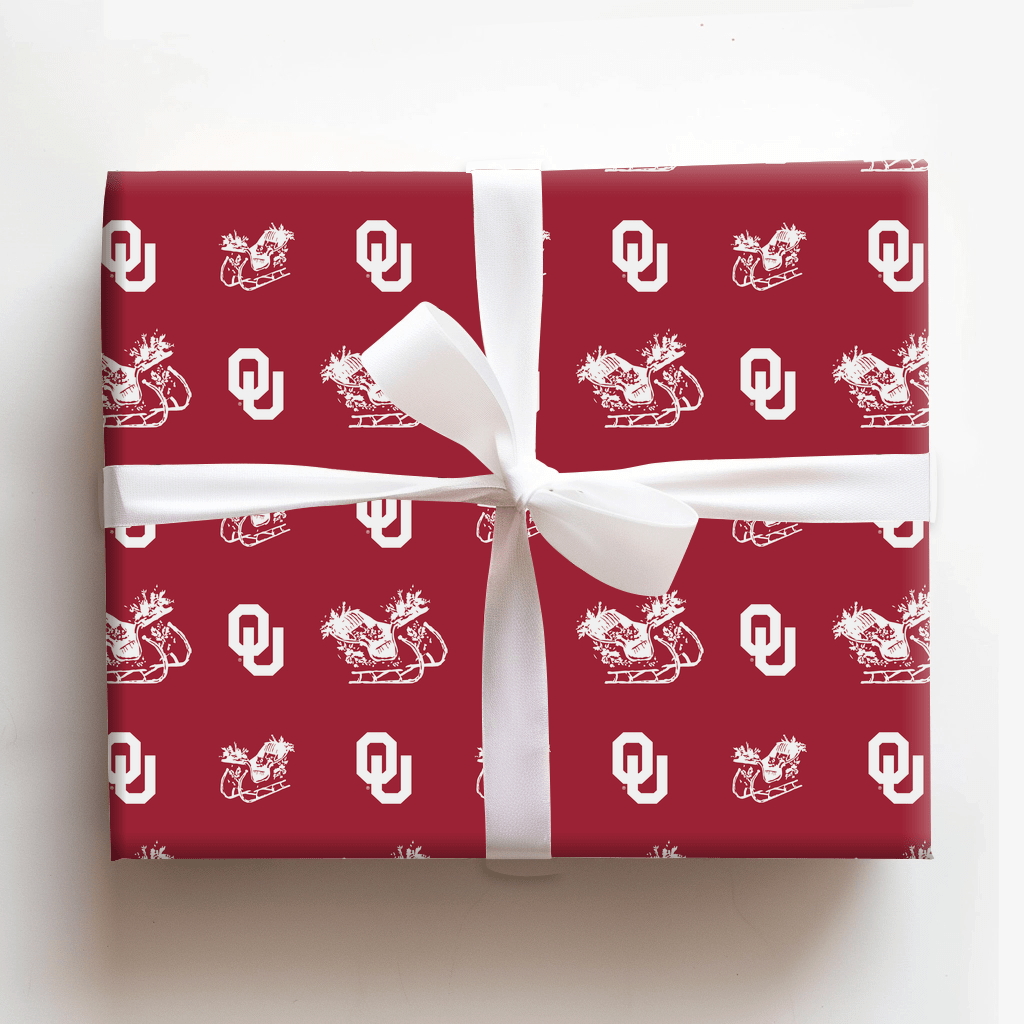Sleigh Sooners - Wrapping Paper - Aspen & Arlo