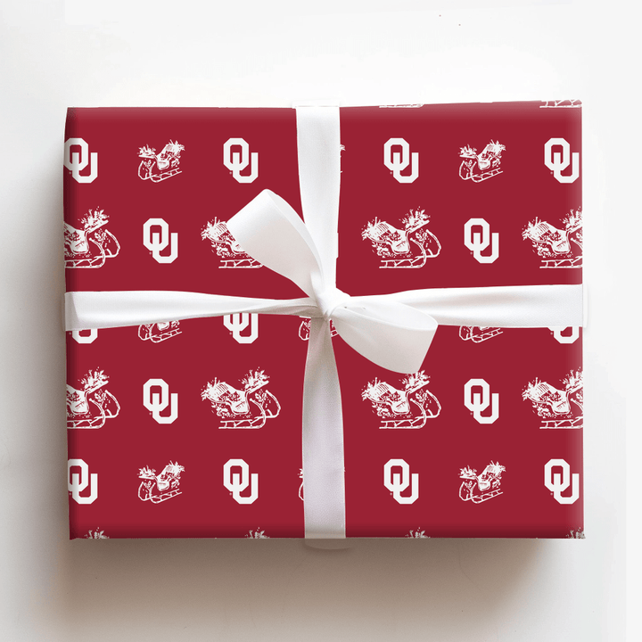 Sleigh Sooners - Wrapping Paper - Aspen & Arlo