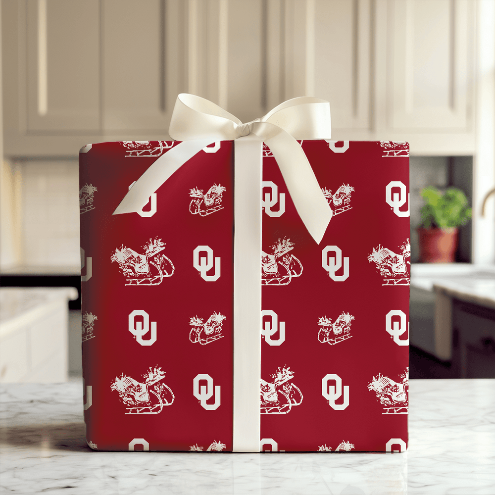 Sleigh Sooners - Wrapping Paper - Aspen & Arlo