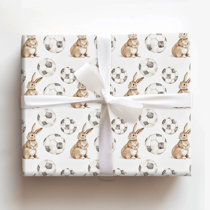Soccer Hare - Wrapping Paper - Aspen & Arlo