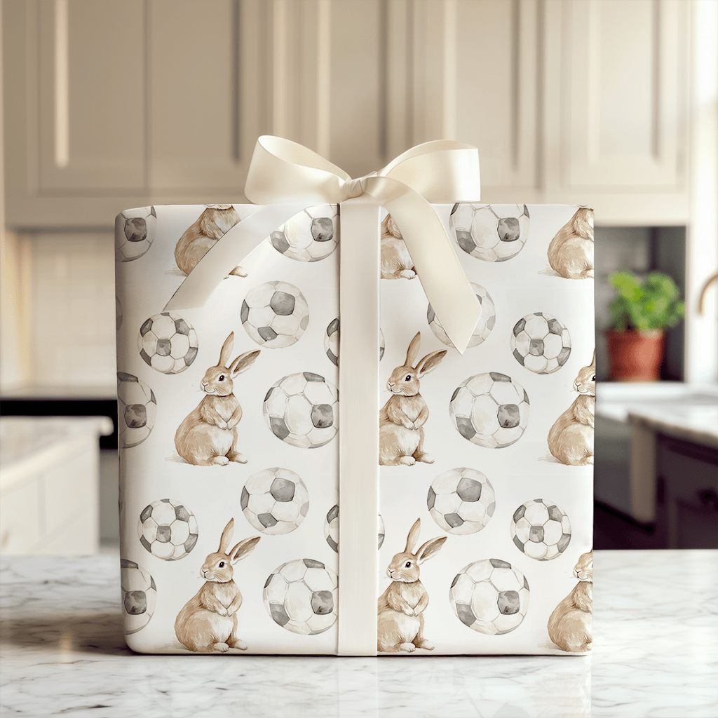 Soccer Hare - Wrapping Paper - Aspen & Arlo