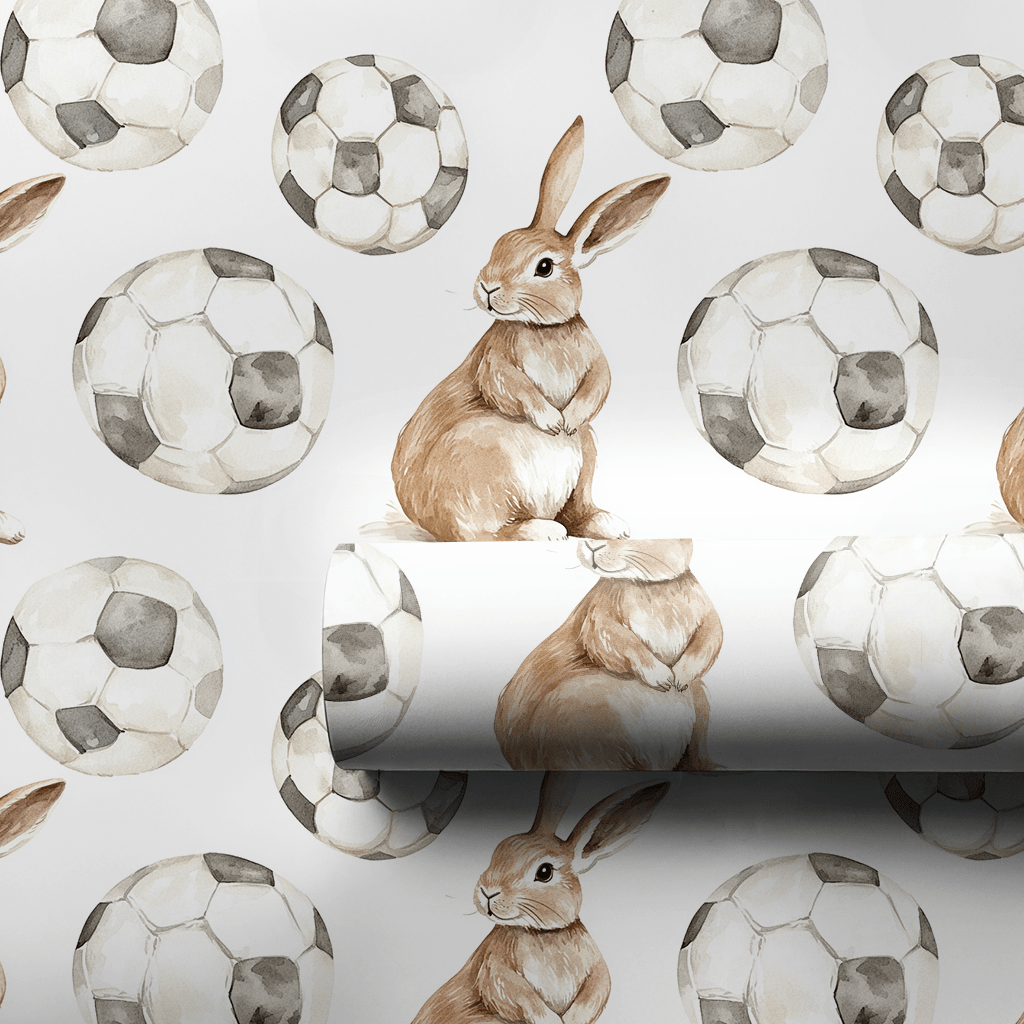 Soccer Hare - Wrapping Paper - Aspen & Arlo