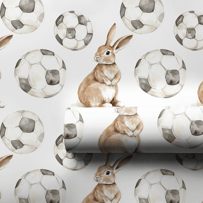 Soccer Hare - Wrapping Paper - Aspen & Arlo