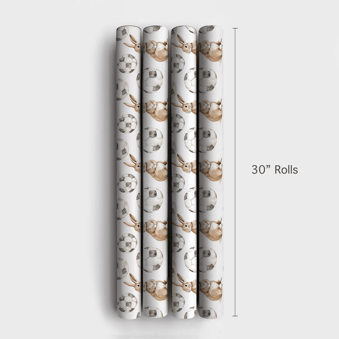 Soccer Hare - Wrapping Paper - Aspen & Arlo