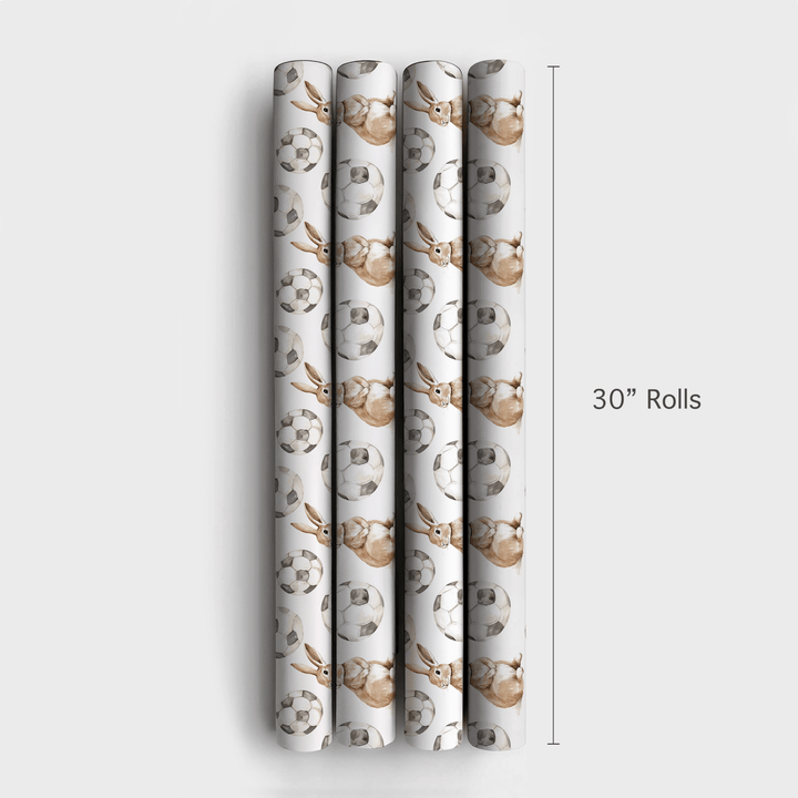 Soccer Hare - Wrapping Paper - Aspen & Arlo