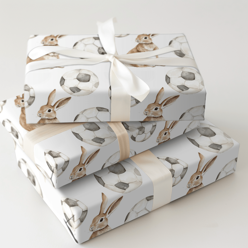Soccer Hare - Wrapping Paper - Aspen & Arlo