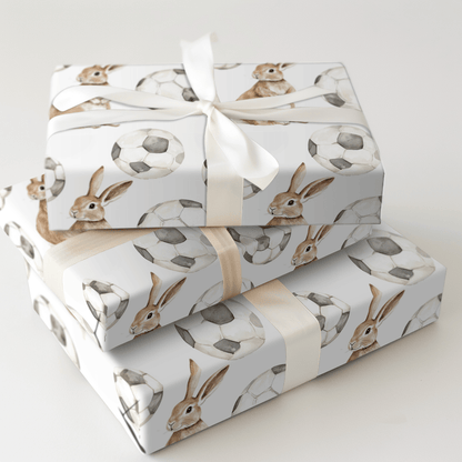 Soccer Hare - Wrapping Paper - Aspen & Arlo