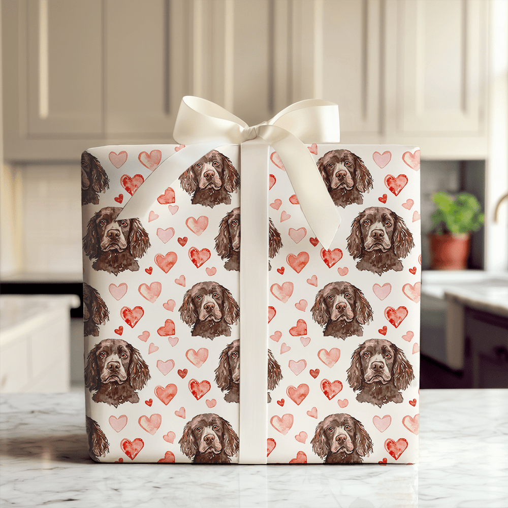 Boykin Spaniel Valentine - Wrapping Paper - Aspen & Arlo