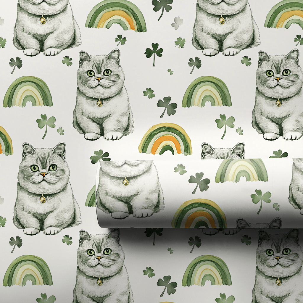 Rainbows with the British Shorthair - Wrapping Paper - Aspen & Arlo