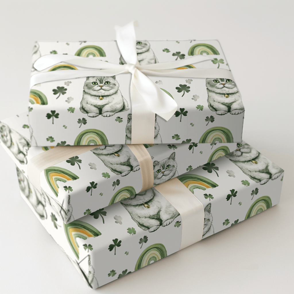 Rainbows with the British Shorthair - Wrapping Paper - Aspen & Arlo