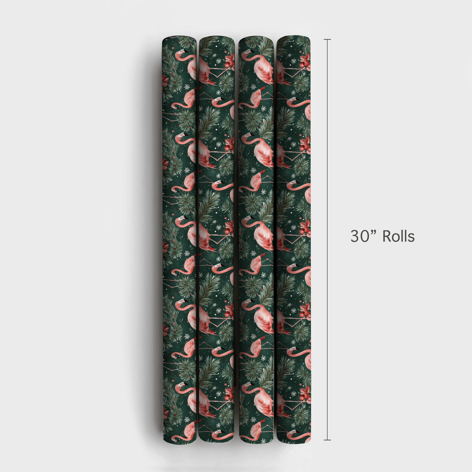 Santa's Flamingo Flight - Wrapping Paper - Aspen & Arlo
