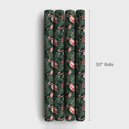 Santa's Flamingo Flight - Wrapping Paper - Aspen & Arlo