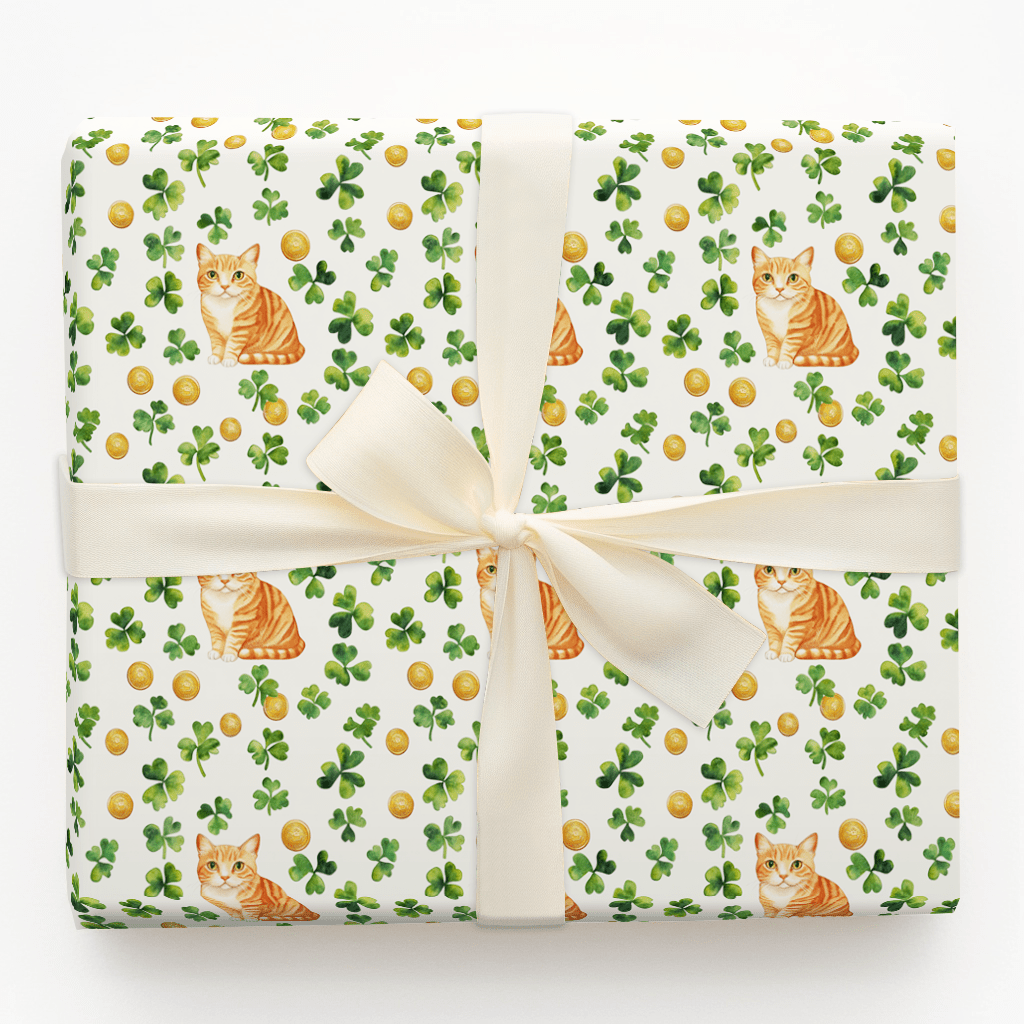 Golden with the Orange Tabby - Wrapping Paper - Aspen & Arlo