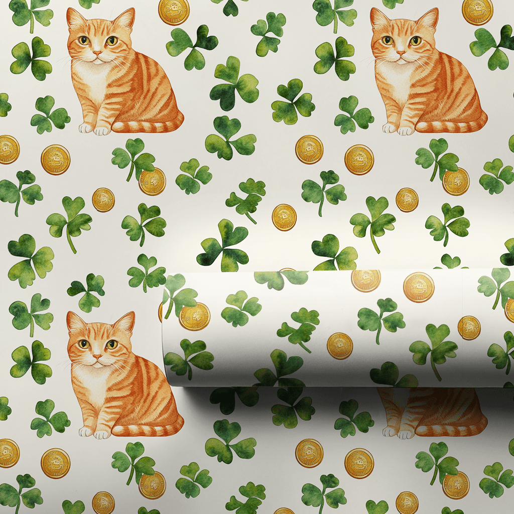 Golden with the Orange Tabby - Wrapping Paper - Aspen & Arlo