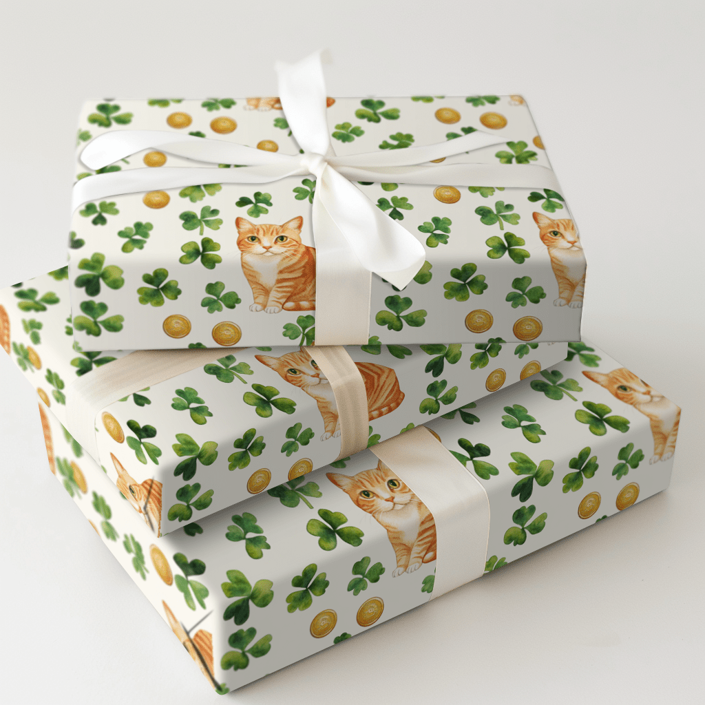 Golden with the Orange Tabby - Wrapping Paper - Aspen & Arlo