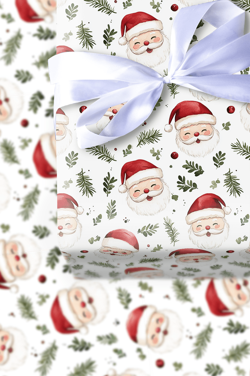 Cheery Santa - Wrapping Paper - Aspen & Arlo