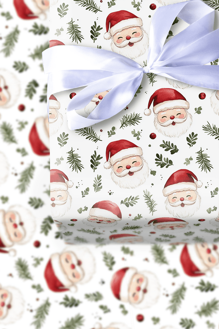Cheery Santa - Wrapping Paper - Aspen & Arlo