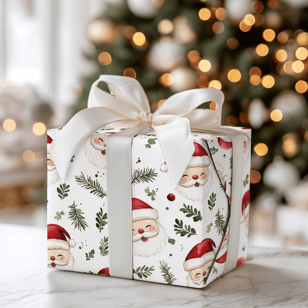 Cheery Santa - Wrapping Paper - Aspen & Arlo