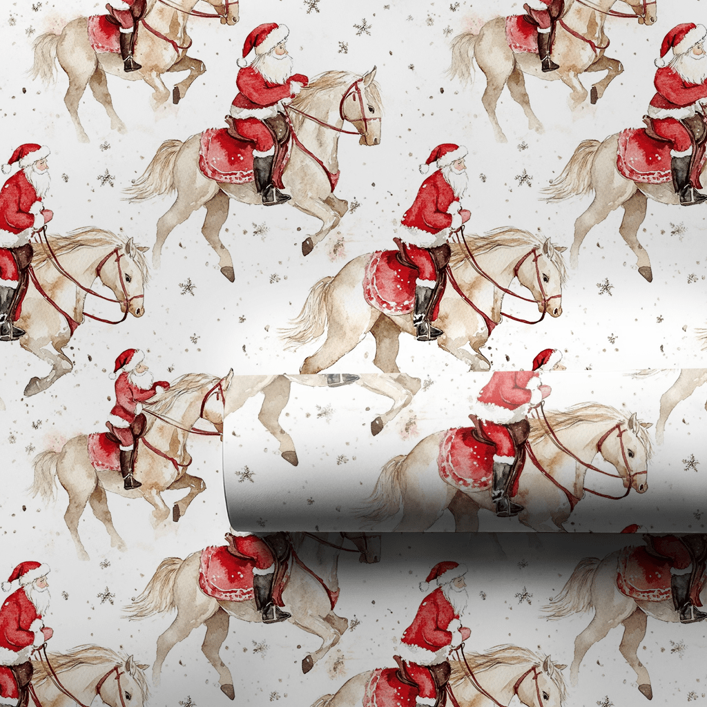 Hoofing It Santa - Wrapping Paper - Aspen & Arlo