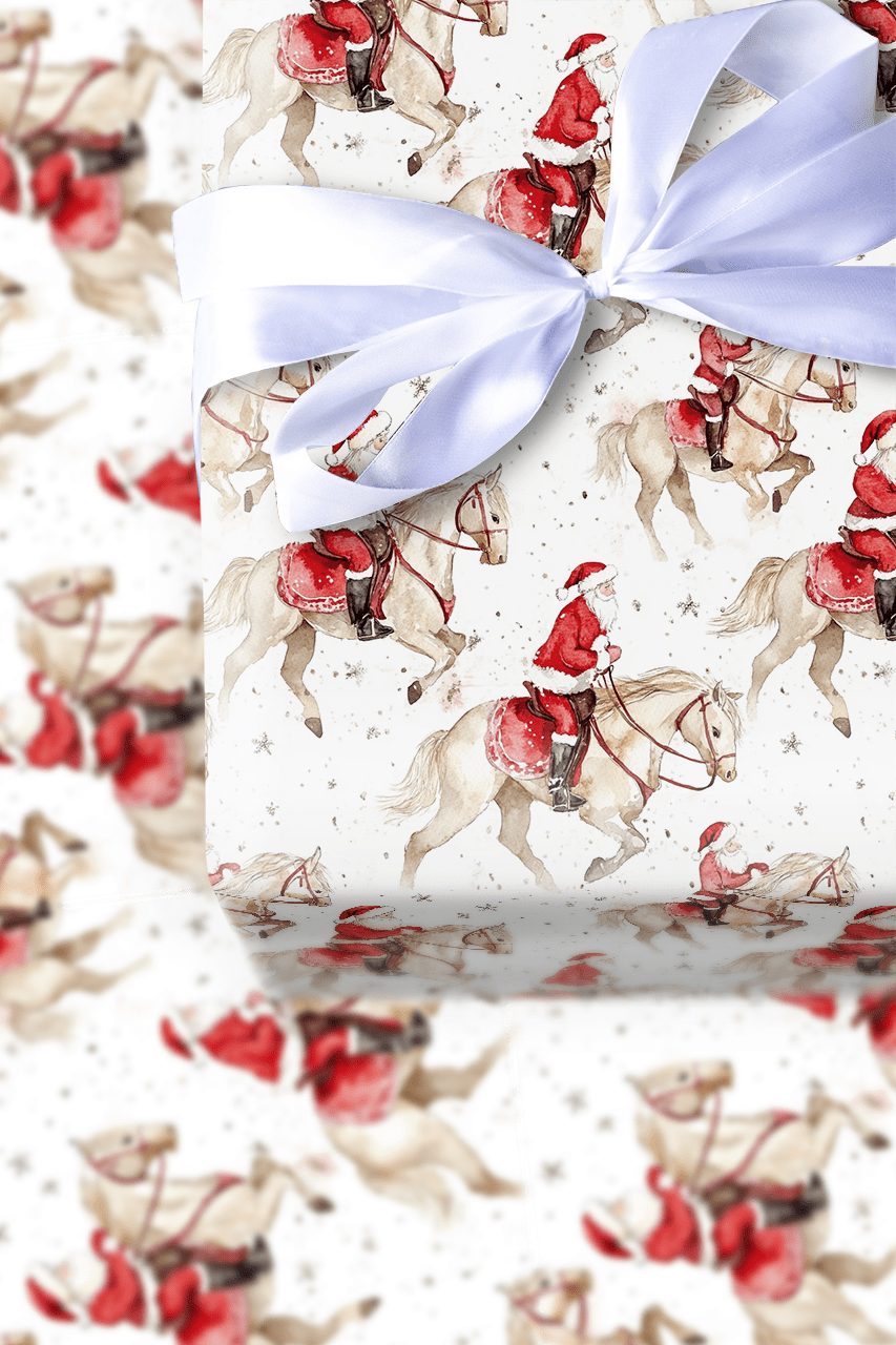 Hoofing It Santa - Wrapping Paper - Aspen & Arlo