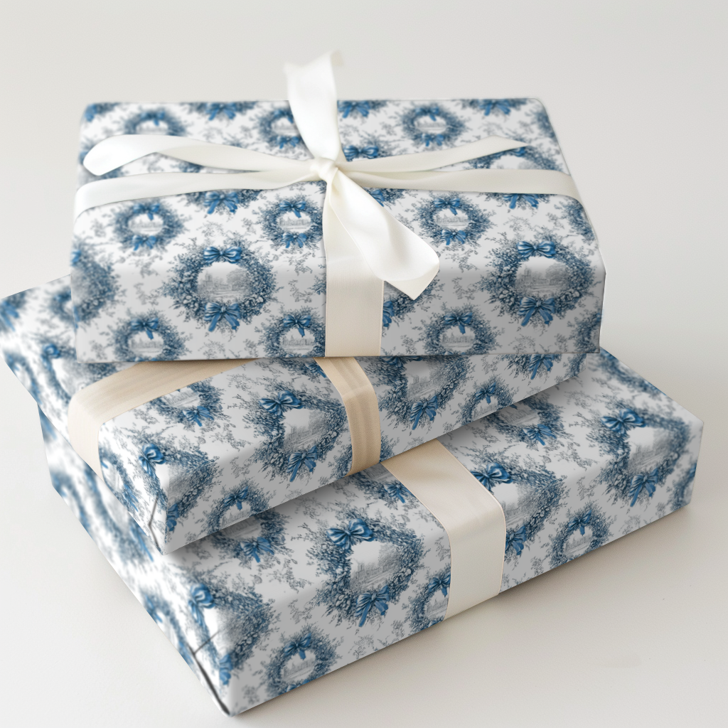 Blue Noel Toile