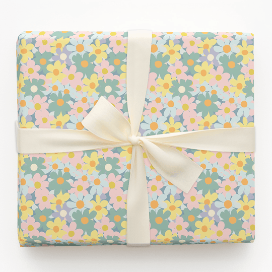 Puff with Power Wrapping Paper: Pink Floral Gift Wrap – Aspen & Arlo